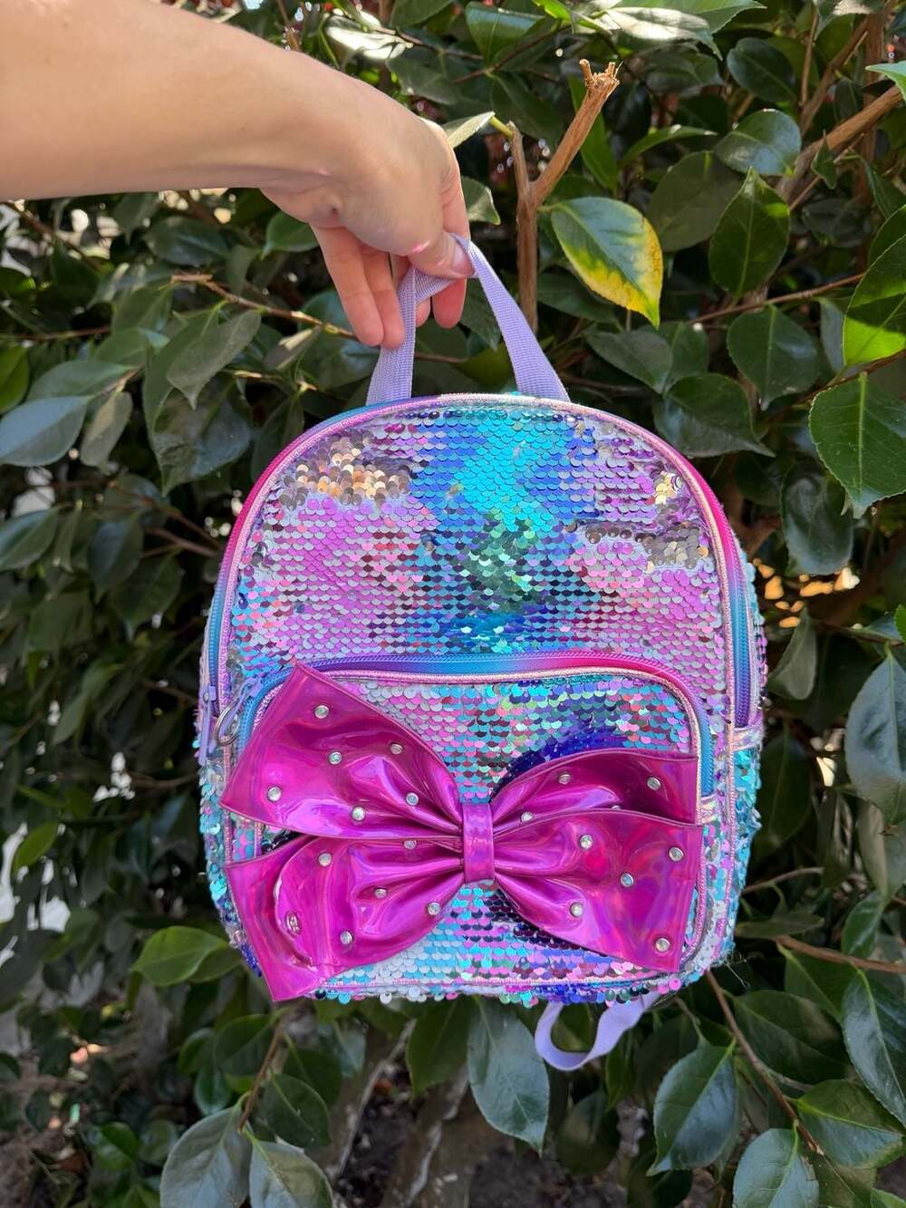 Sequin Bow Mini Backpack